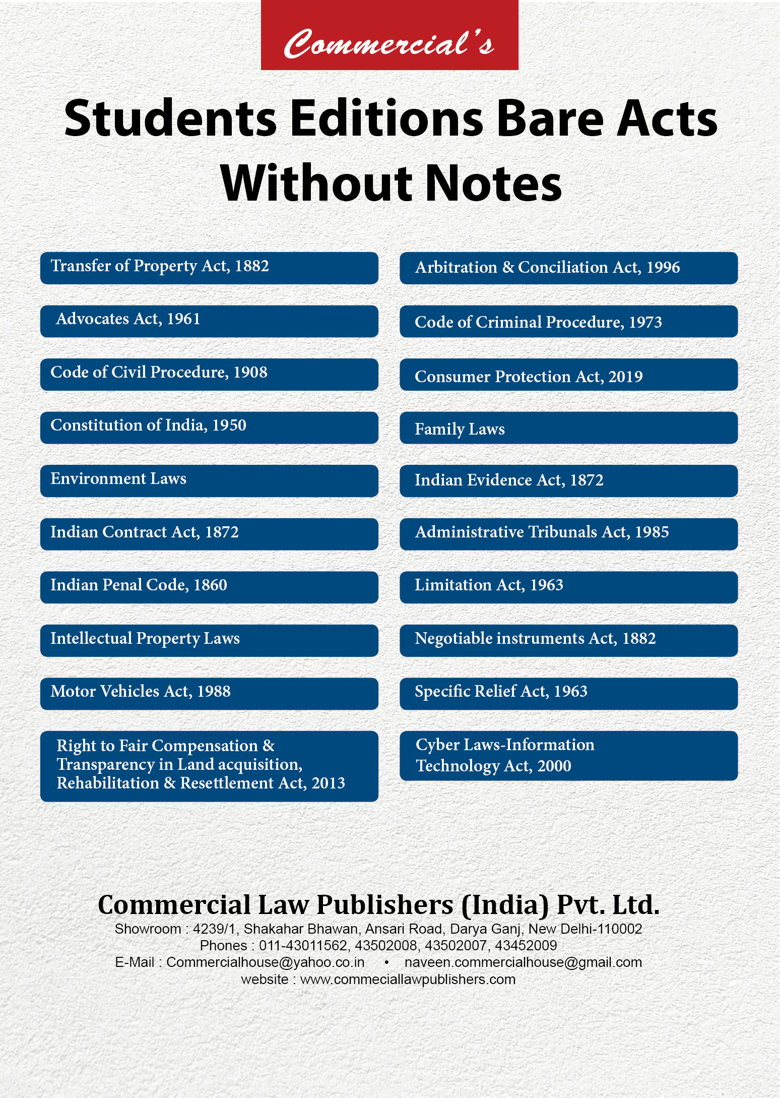 AIBE Bare Acts Combo without Notes (Set of 20 Books)