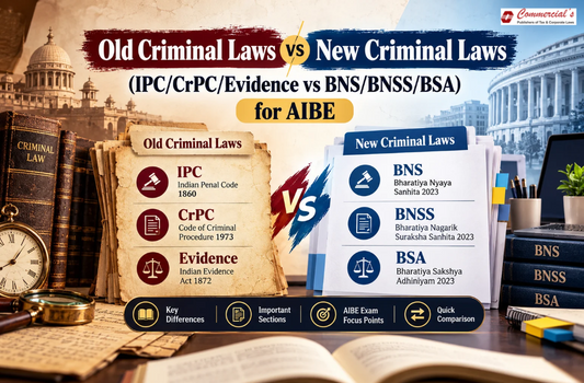 Old Criminal Laws vs New Criminal Laws (IPC/CrPC/Evidence vs BNS/BNSS/BSA) for AIBE