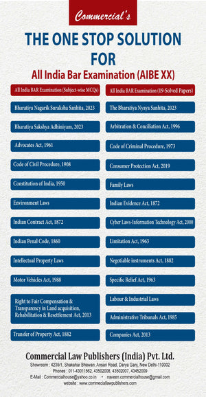EXCLUSIVE COMBO - One stop Solution to AIBE XX (25 Bare Acts + Solved papers+ MCQs)