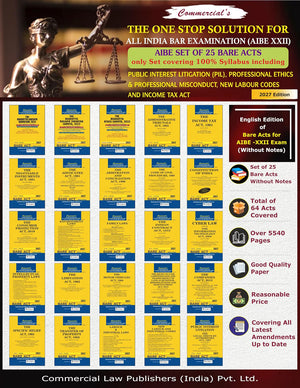 AIBE 25 bare Acts set , 2027 Edition for AIBE XXII covering 100% Syllabus including PIL, Professional Ethics & Professional Misconduct, New Labour Codes and Income Tax Act