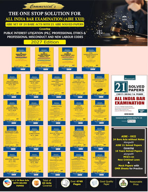 AIBE 24 bare Acts set , 2027 Edition for AIBE XXII covering PIL, Professional Ethics & Professional Misconduct and New Labour Codes with 21 AIBE Solved Papers (2027 Edition)