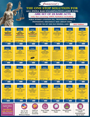 AIBE 28 bare Acts set , 2027 Edition for AIBE XXII covering 100% Syllabus including PIL, Professional Ethics & Professional Misconduct, New Labour Codes and Income Tax Act with OLD Criminal Laws