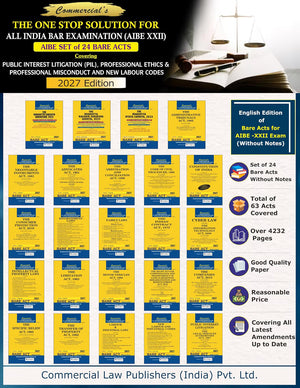 AIBE 24 bare Acts set , 2027 Edition for AIBE XXII covering PIL, Professional Ethics & Professional Misconduct and New Labour Codes