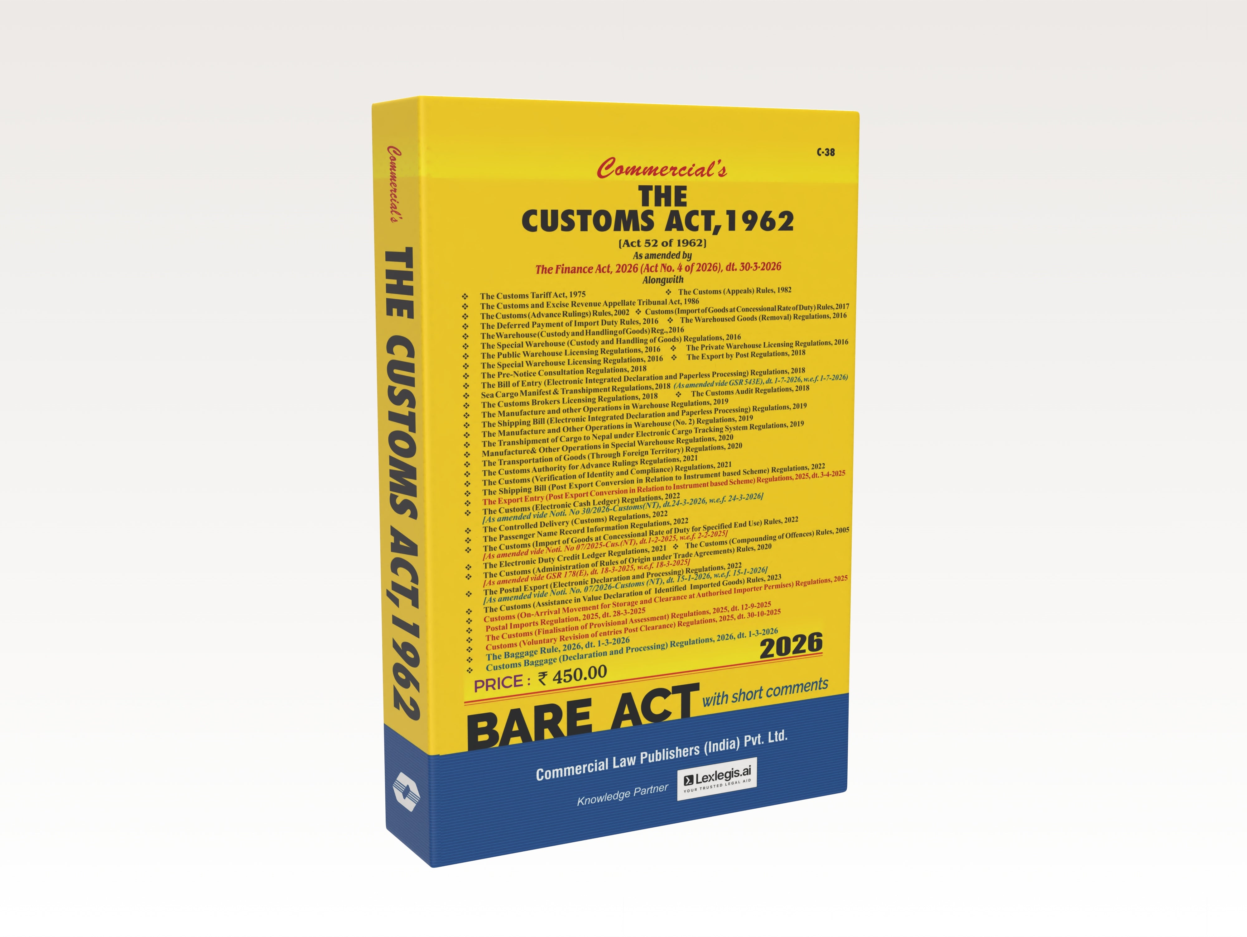 The Customs Act, 1962 As amended by The Finance Act, 2026
