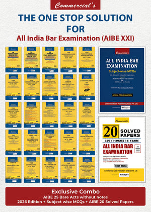 EXCLUSIVE COMBO - One stop Solution to AIBE XXI (25 Bare Acts + Solved papers+ MCQs)