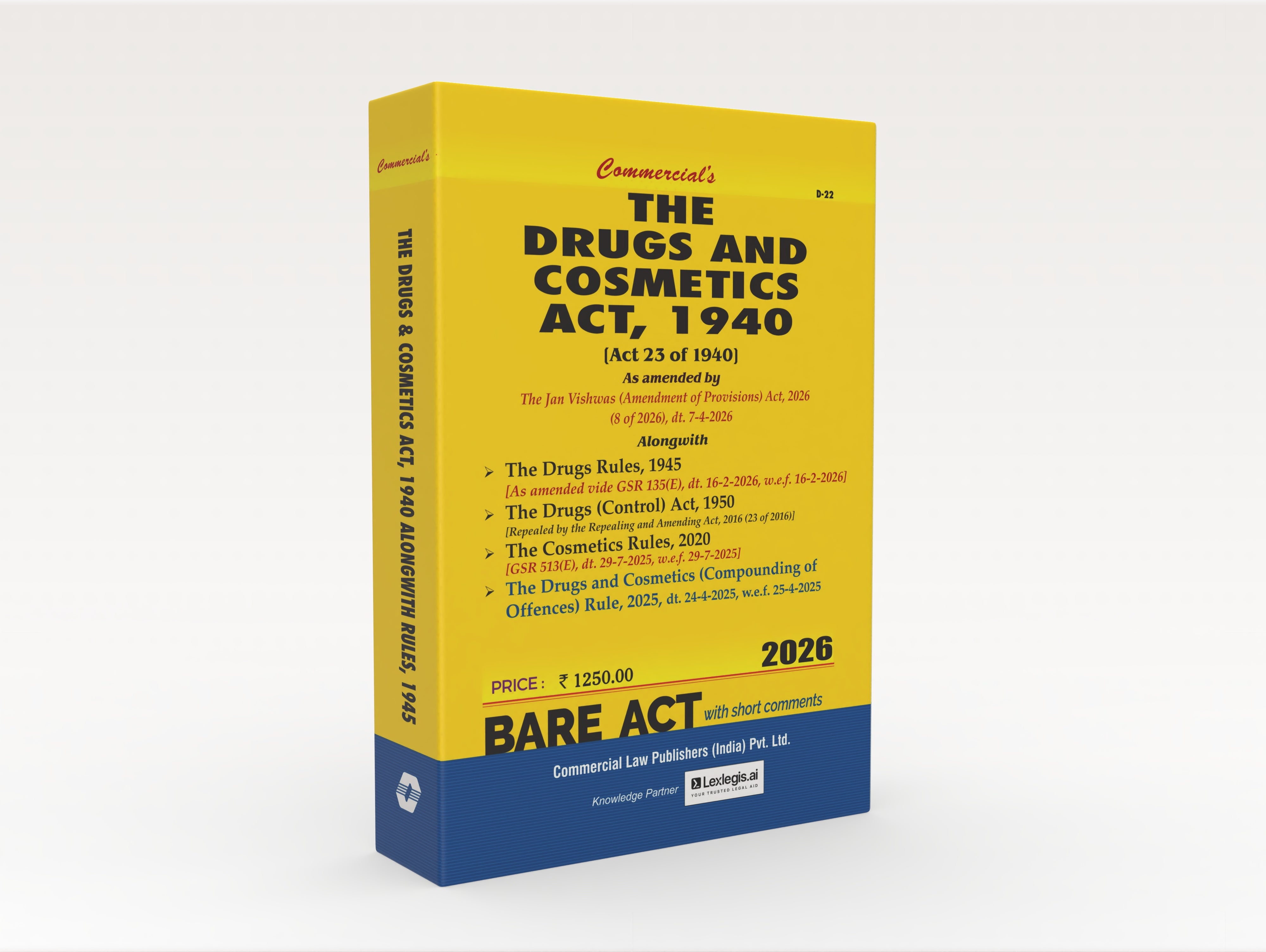 The Drugs and Cosmetics Act, 1940 alongwith Rules