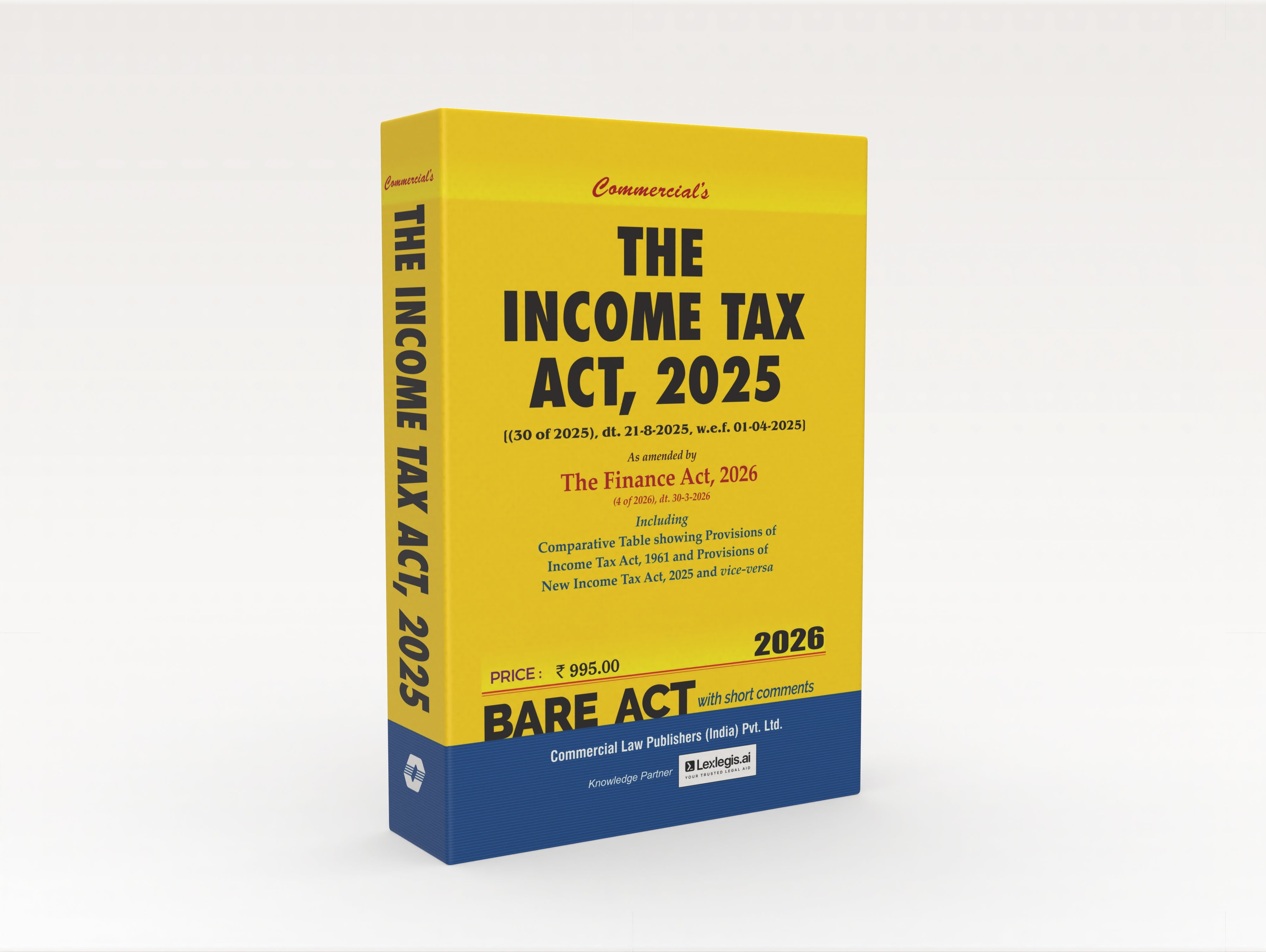 Income Tax Act, 2025 As amended by The Finance Act, 2026 (Regular) (E-Book)