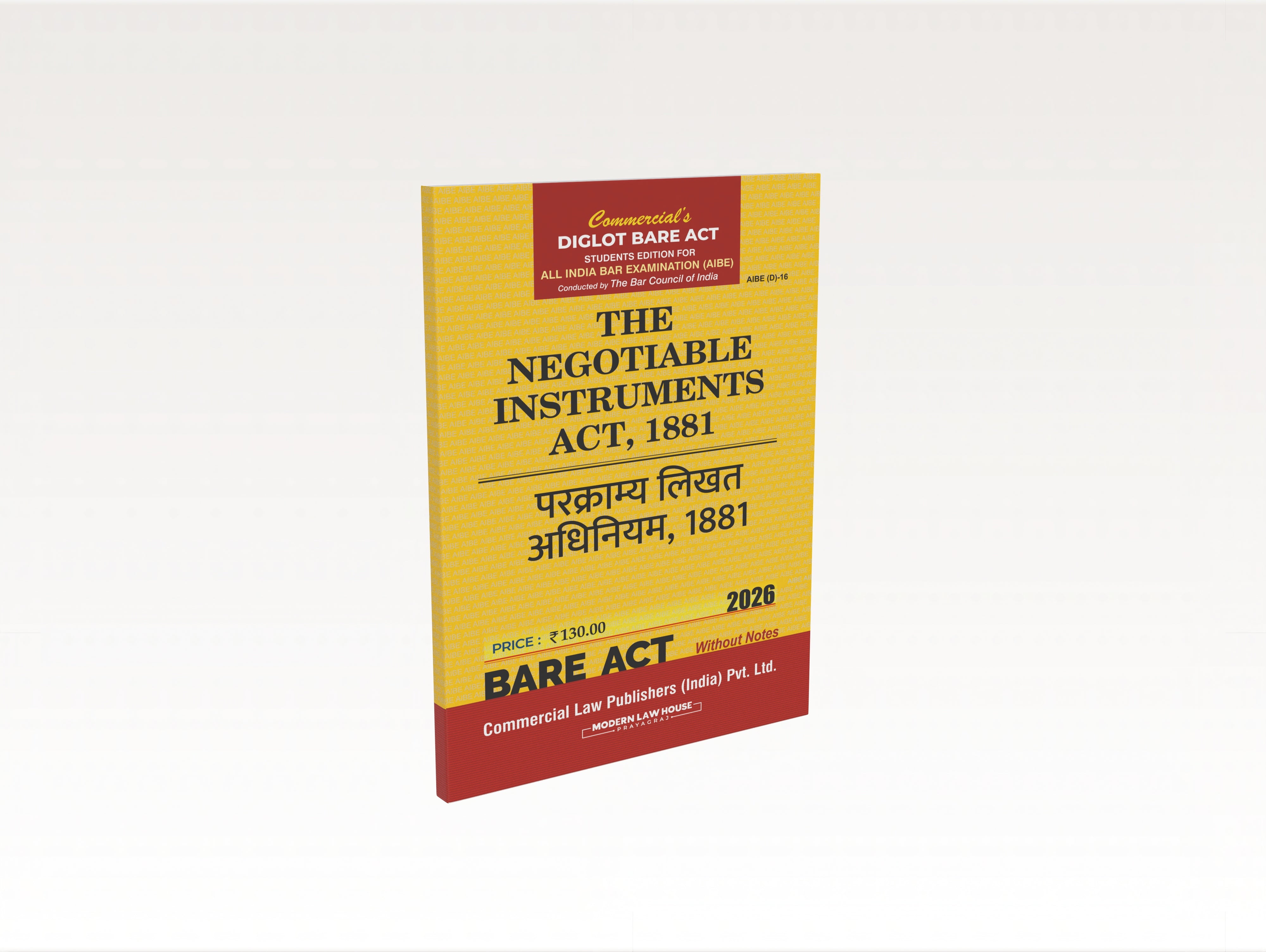 The Negotiable Instruments Act, 1881 (AIBE) Diglot