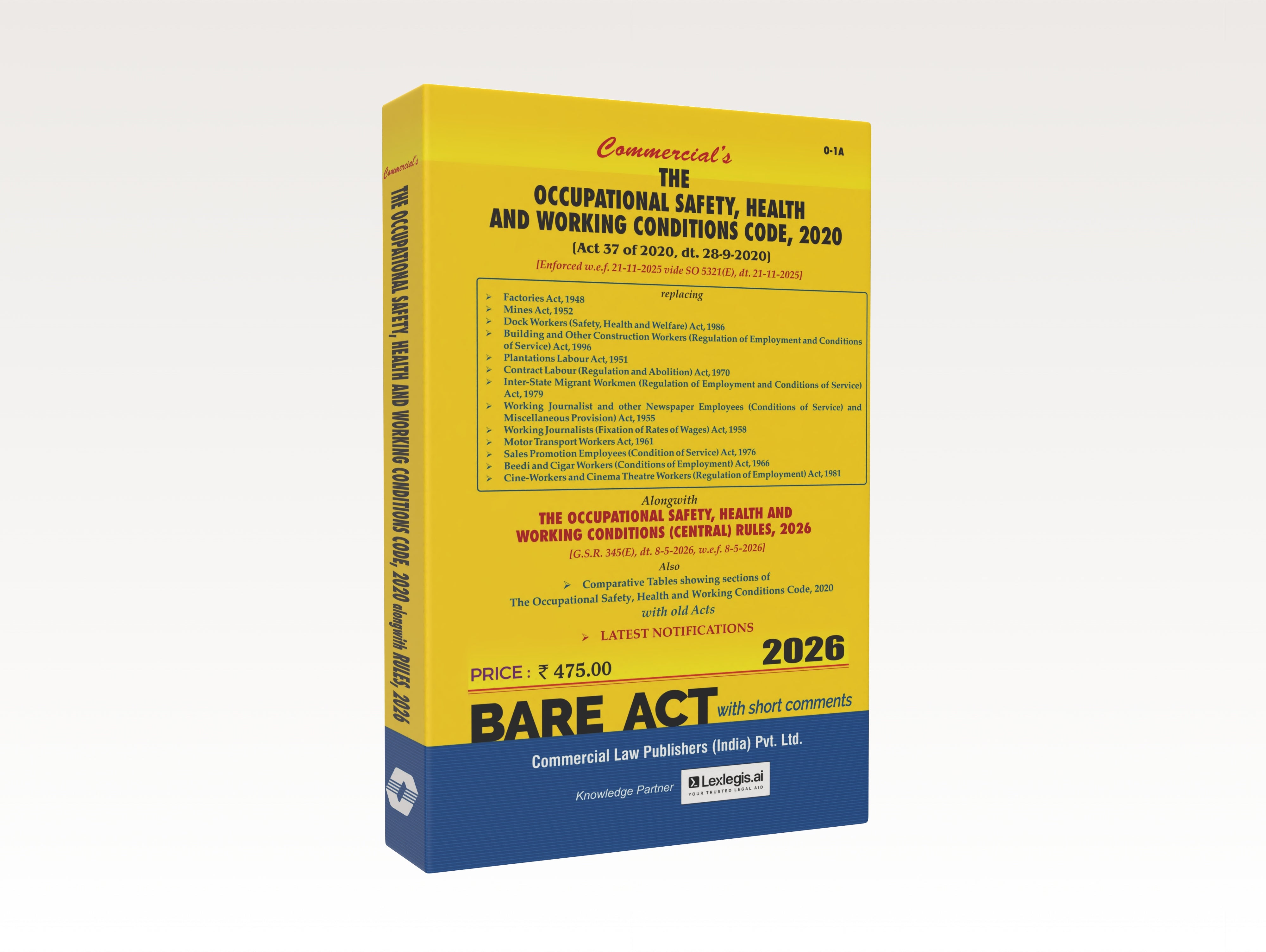The Occupational Safety, Health and Working Conditions Code, 2020 with Rules, 2026 (Latest Notifications)