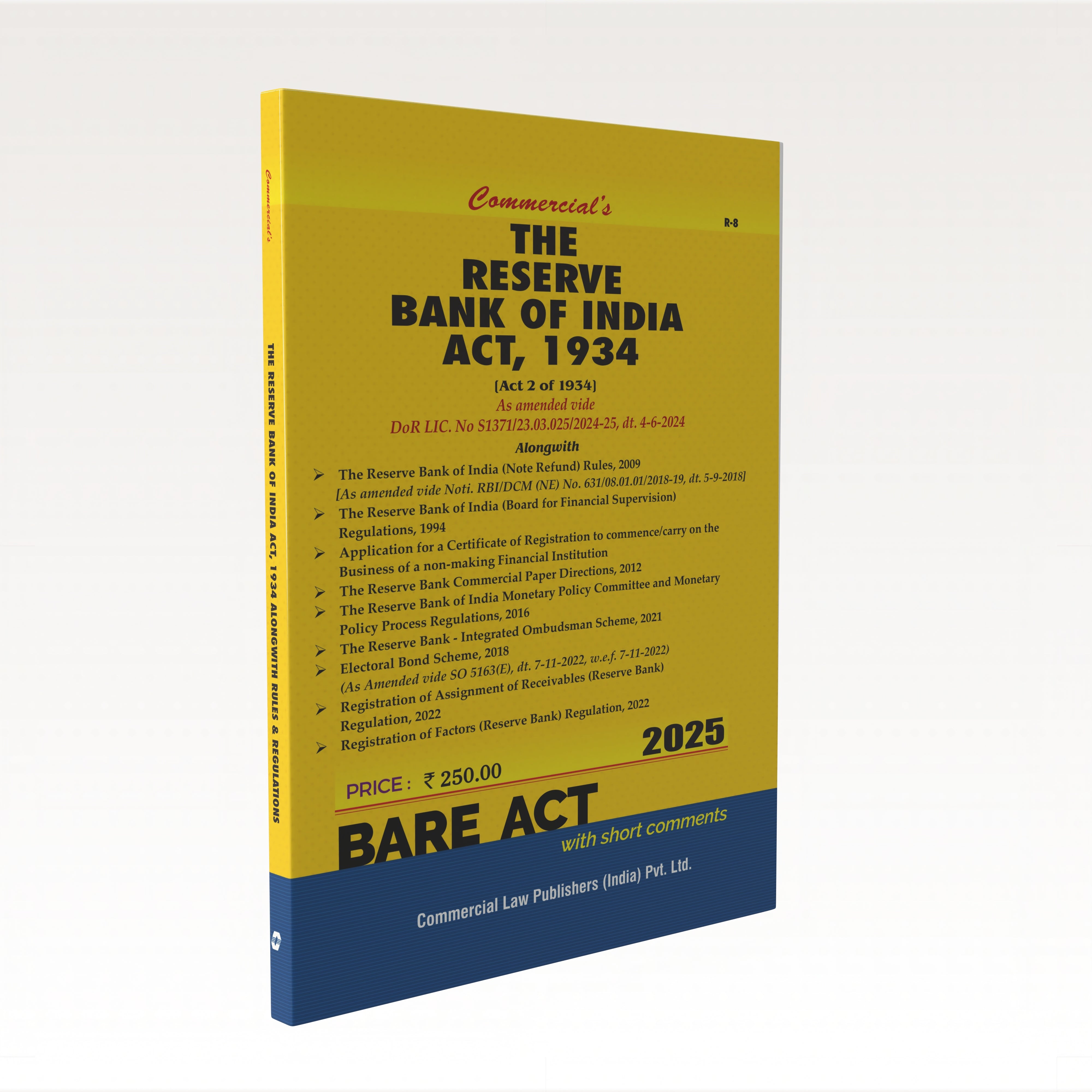 Reserve Bank of India Act, 1934 alongwith allied rules and regulations