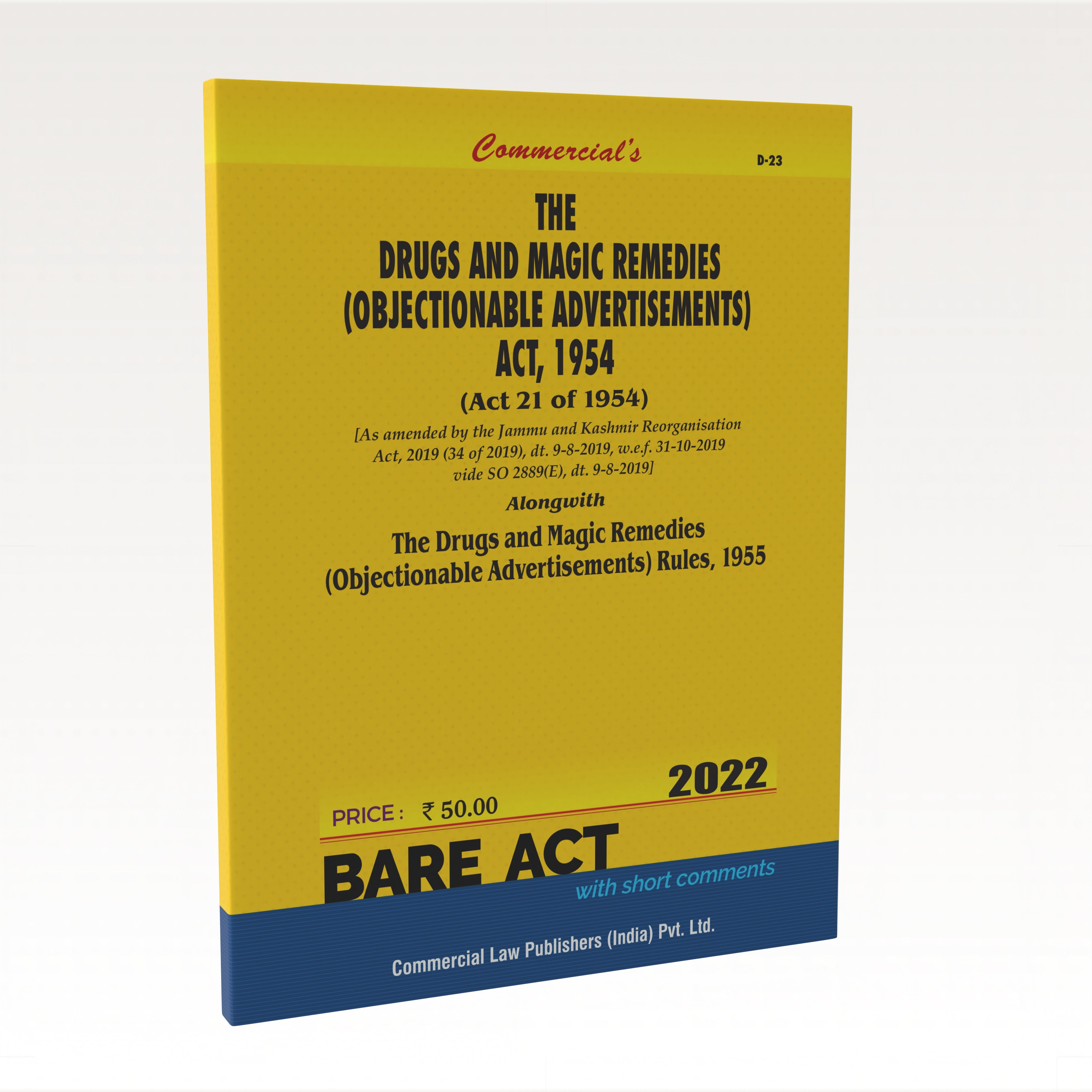 Drugs & Magic Remedies (Objectionable Advertisements) Act, 1954