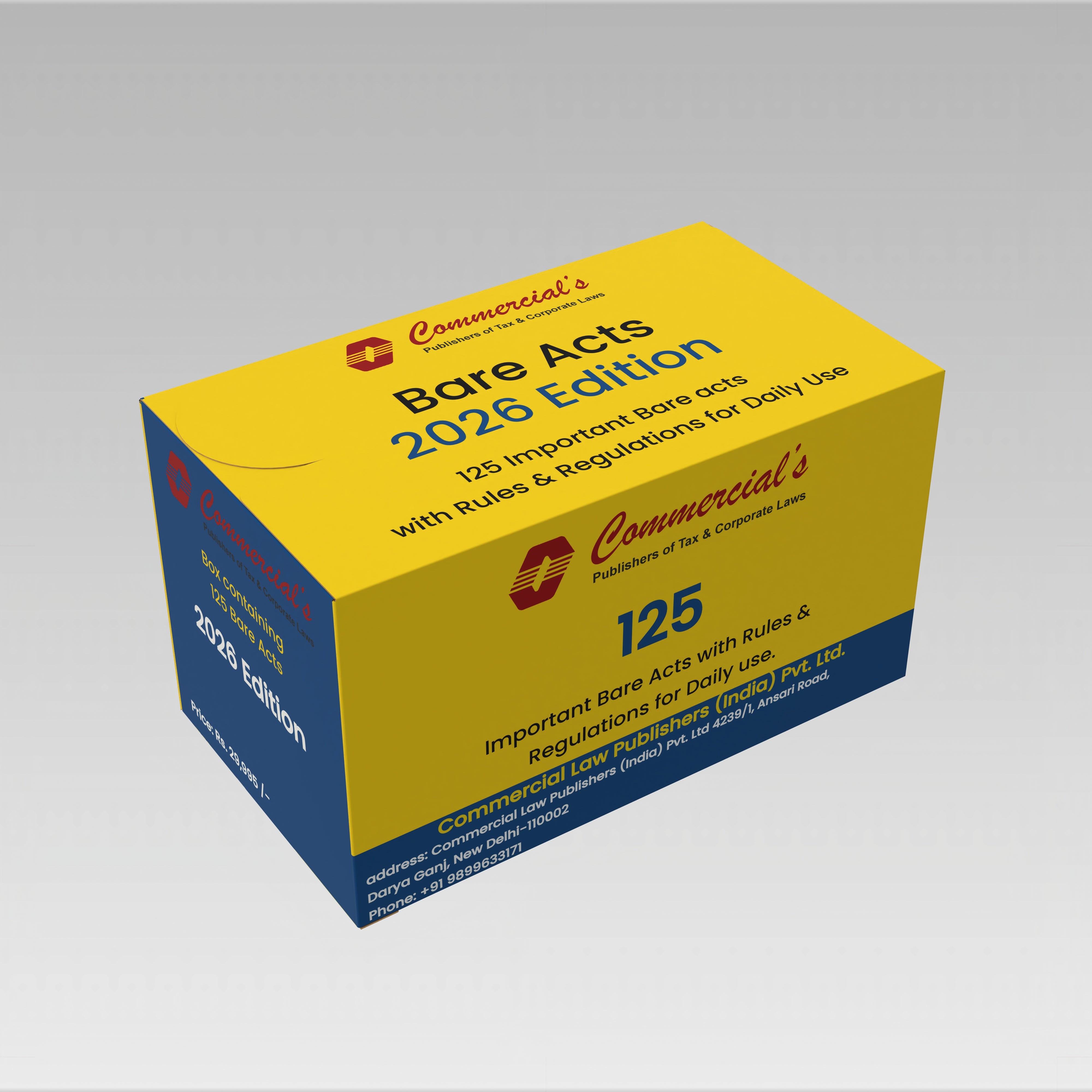 Commercial's 125 Important Bare Acts With Rule & Regulations for Daily use