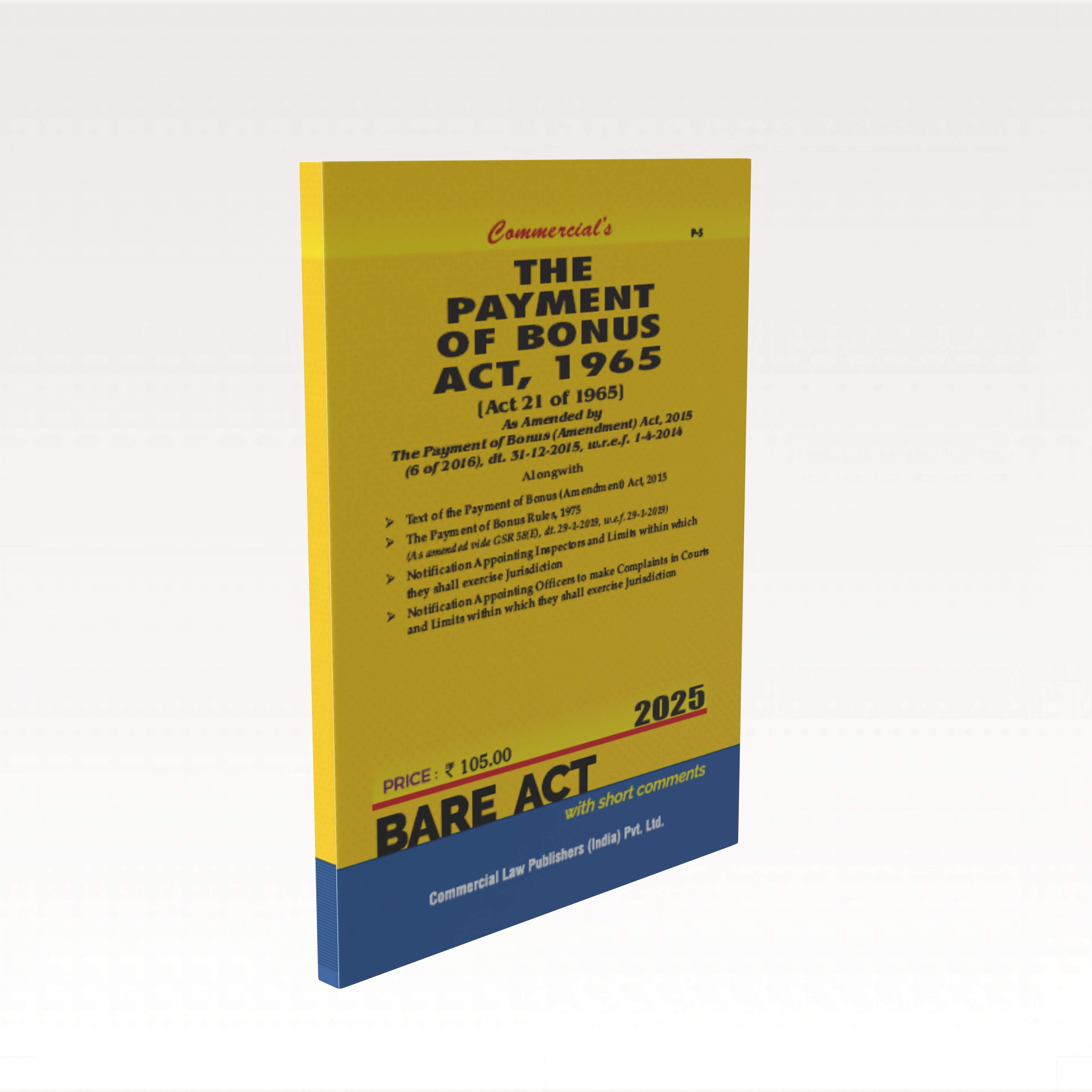 Payment of Bonus Act, 1965 along with Rules, 1975