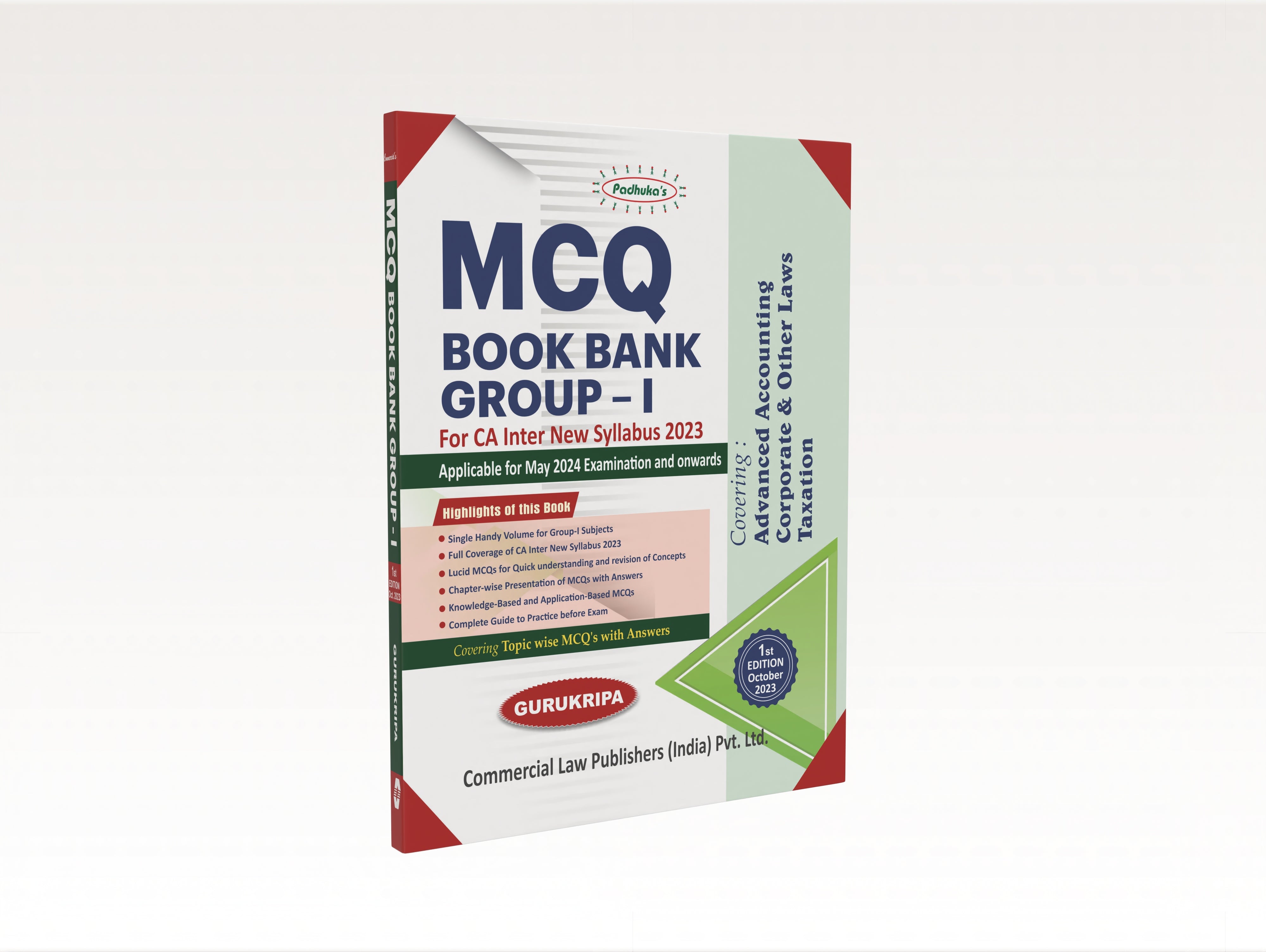MCQ Book Bank Group-I for CA Inter New Syllabus 2023