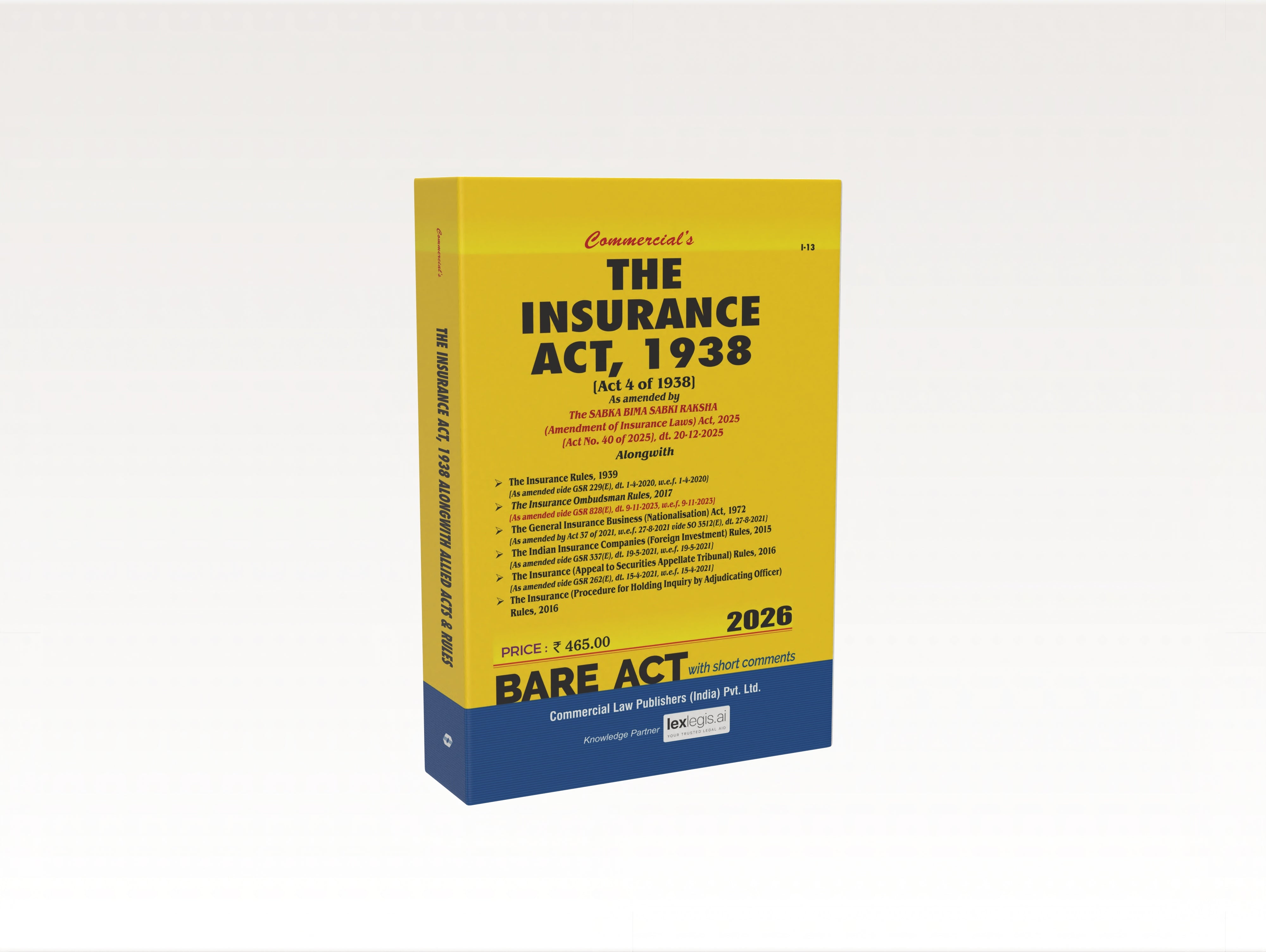 The Insurance Act, 1938 (E-Book)