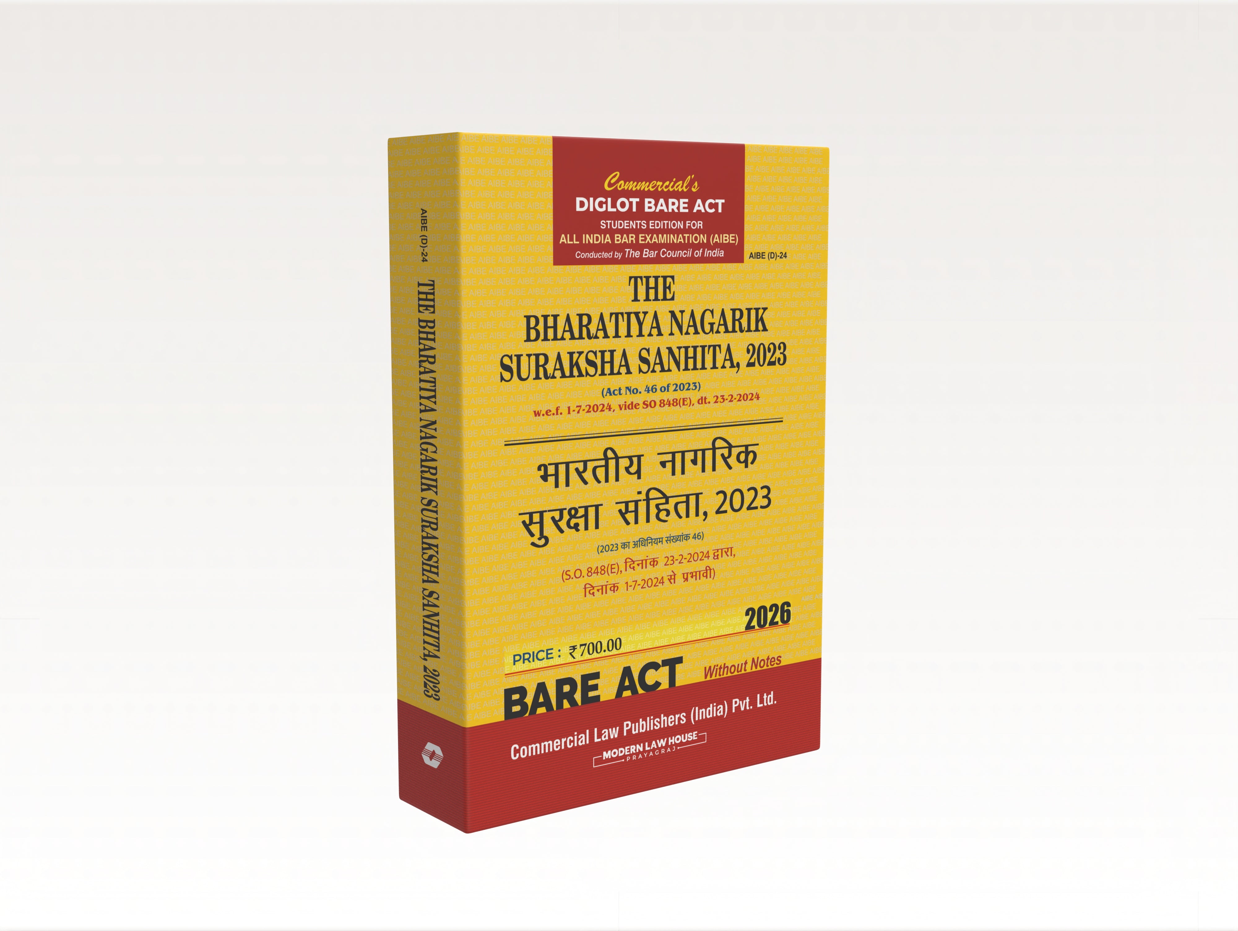 The Bharatiya Nagarik Suraksha Sanhita, 2023 (AIBE) Diglot