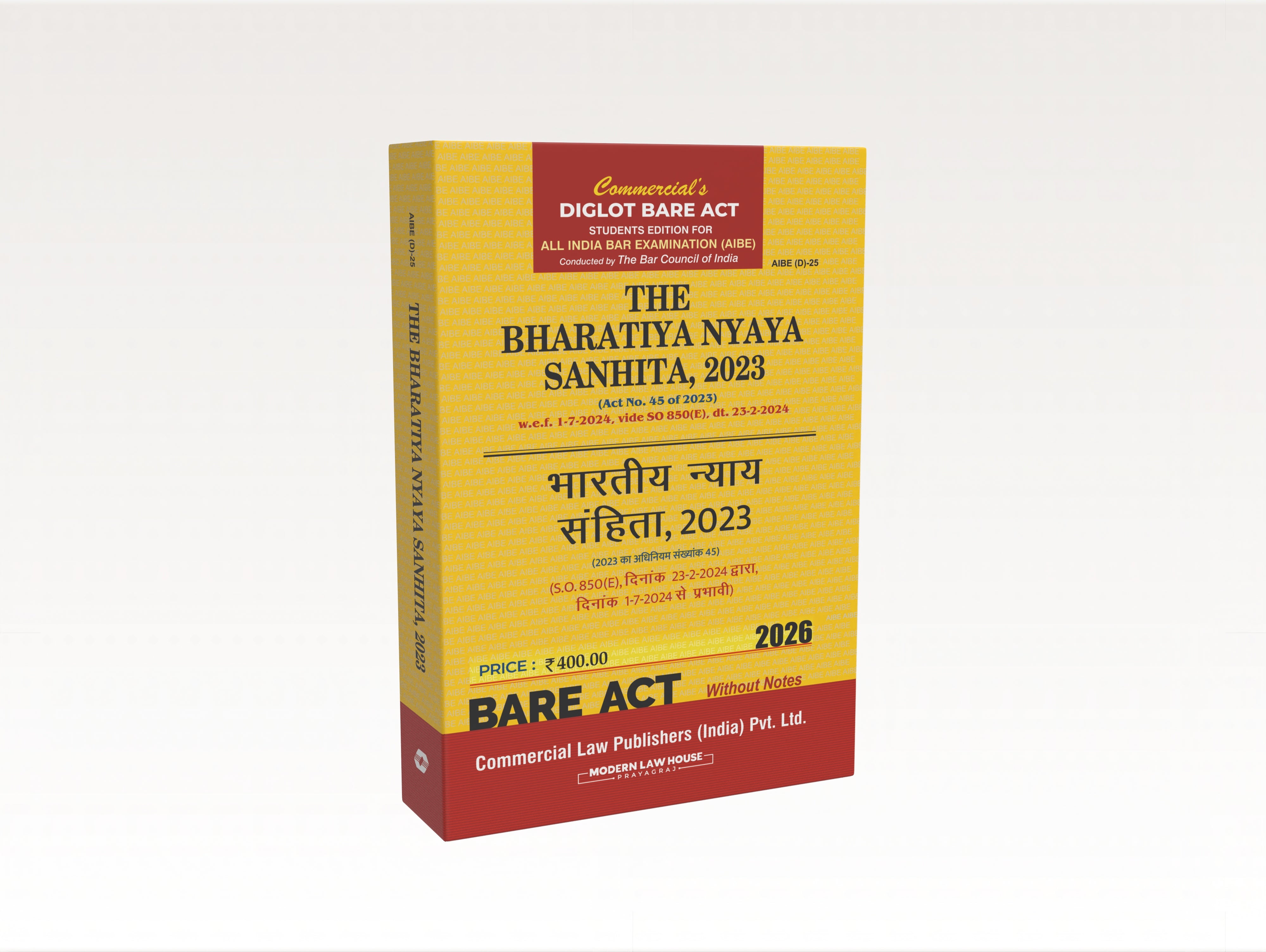 The Bharatiya Nyaya Sanhita, 2023 (AIBE) Diglot