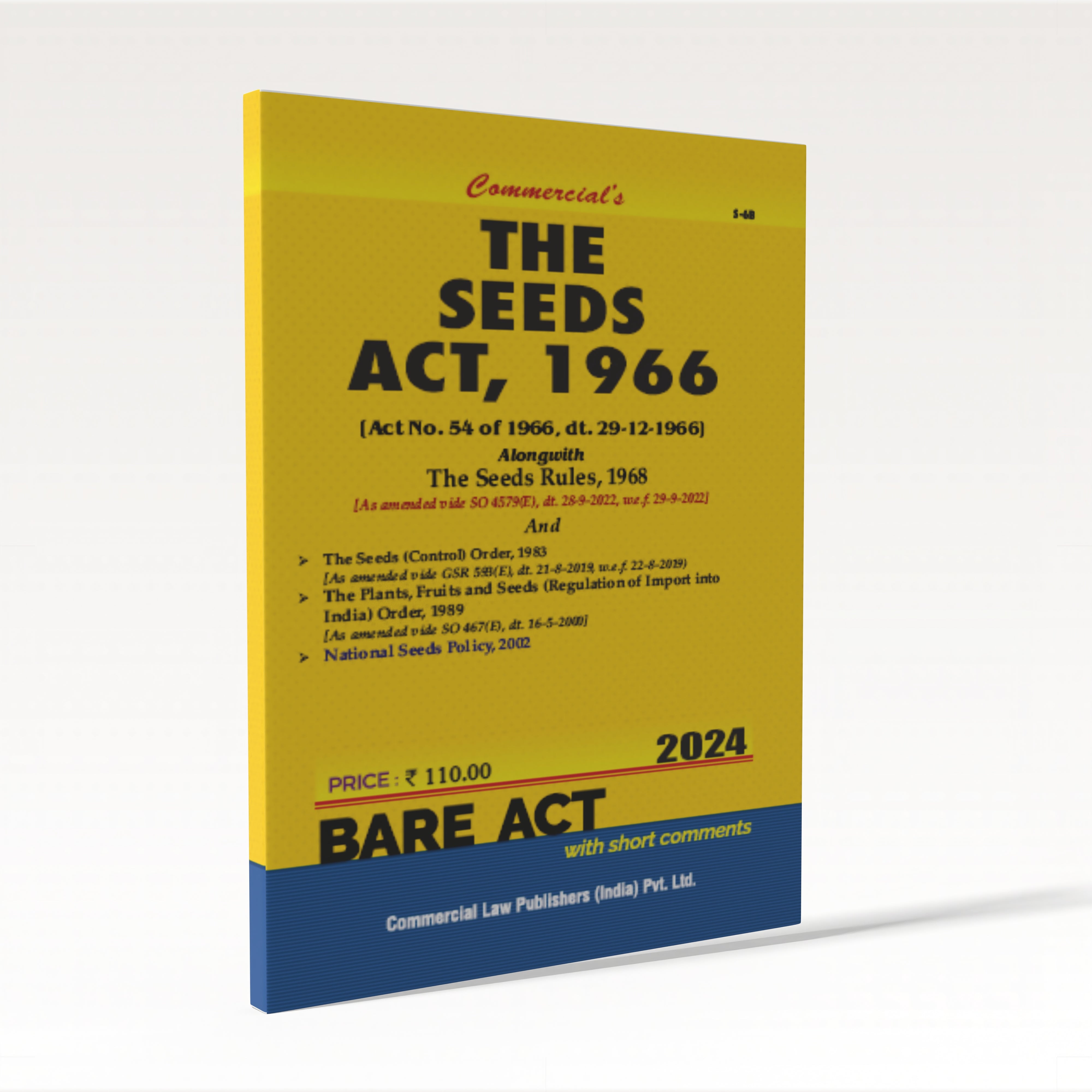 Seeds Act, 1966 with Rules, 1968