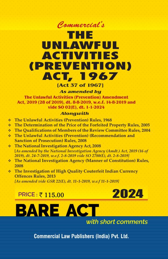 Buy Unlawful Activities (Prevention) Act, 1967 Alongwith Rules, 1968 ...